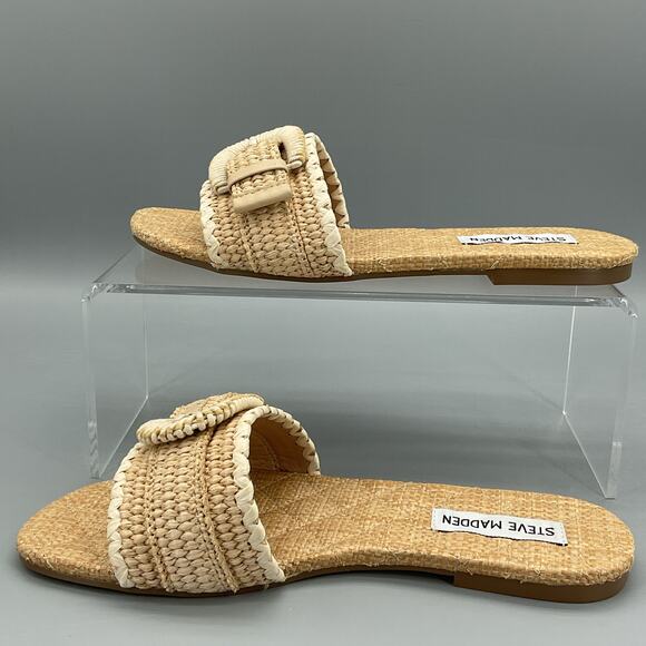 Steve Madden Women’s Merla Slide Sandals Beige Size 7.5M - Picture 2 of 10